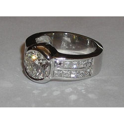 5.01 Carat Engagement Ring With Accents Natural White Gold