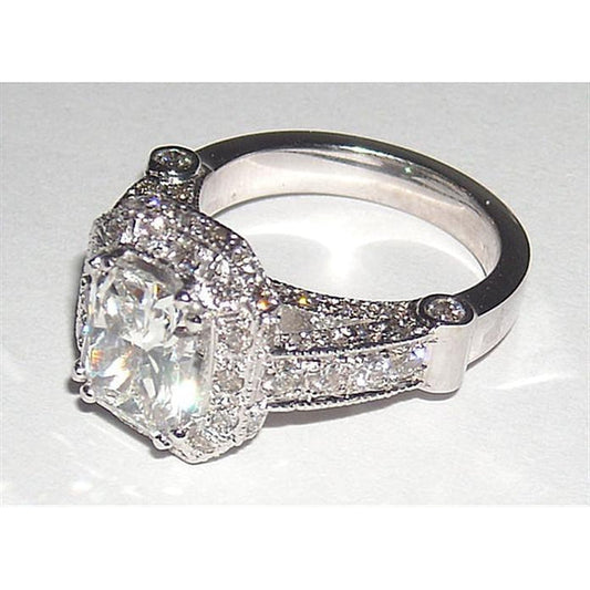 5.01 Carat Radiant Cut Jewelry Real Diamond Beautiful Halo Engagement Ring
