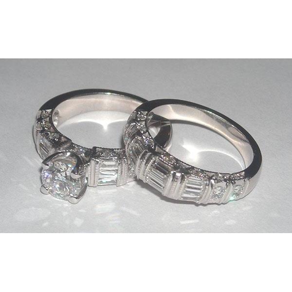 5.01 Carats Natural Diamond Bridal Jewelry Engagement Set Ring And Band 3