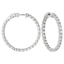 5.04 Carat Round Real Diamond 10 Pointer Hoop Pair Earring Solid Gold 14K