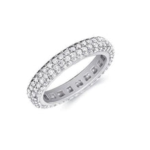 5.04 Ct Round Cut Real Diamonds Eternity Anniversary Band White Gold 14K