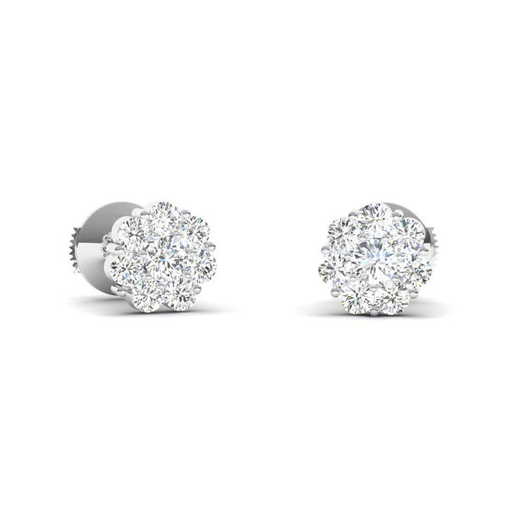 5.20 Carats Real Sparkling Round Diamond Women Stud Halo Earring