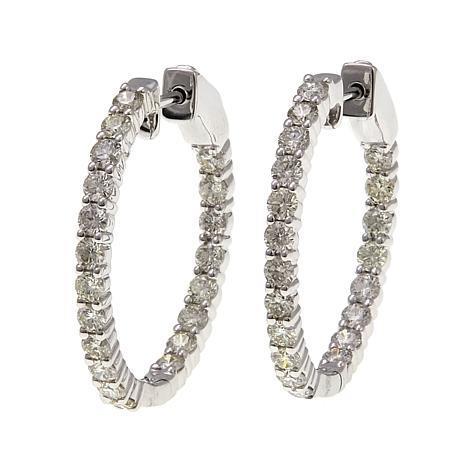 5.20 Ct Sparkling Real Diamonds Women Hoop Earrings 14K White Gold