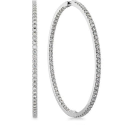 5.20 Ct Sparkling Round Cut Real Natural Earth Mined Diamonds Ladies Hoop Earrings Gold 14K