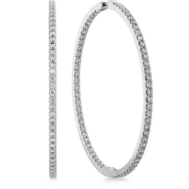 5.20 Ct Sparkling Round Cut Real Diamonds Ladies Hoop Earrings Gold 14K