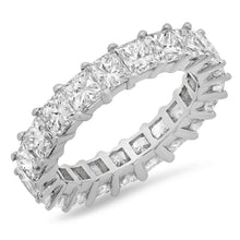 5.25 Carats Princess Genuine Diamonds Eternity Band White Gold 14K