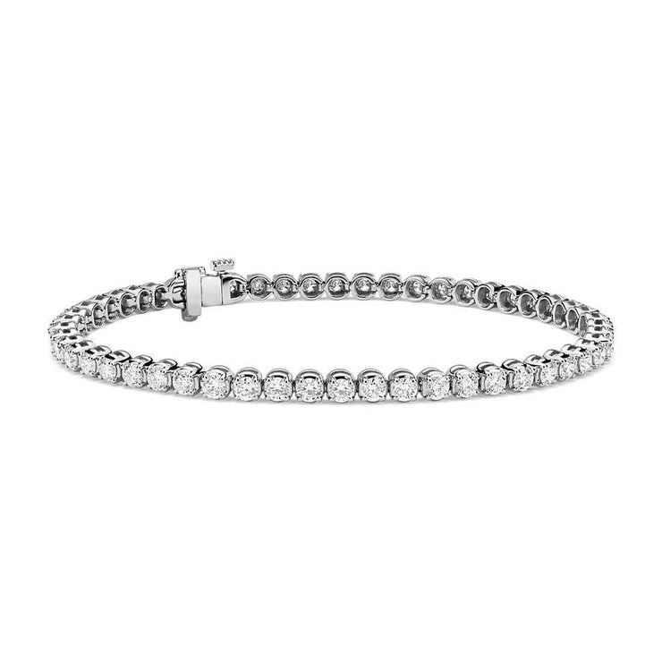 5.30 Ct Round Real Diamond Tennis Bracelet Solid White Gold Fine Jewelry