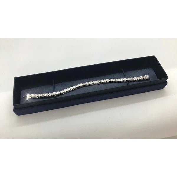 5.40 Carats 4 Prong Set White Round Natural Diamond Tennis Bracelet