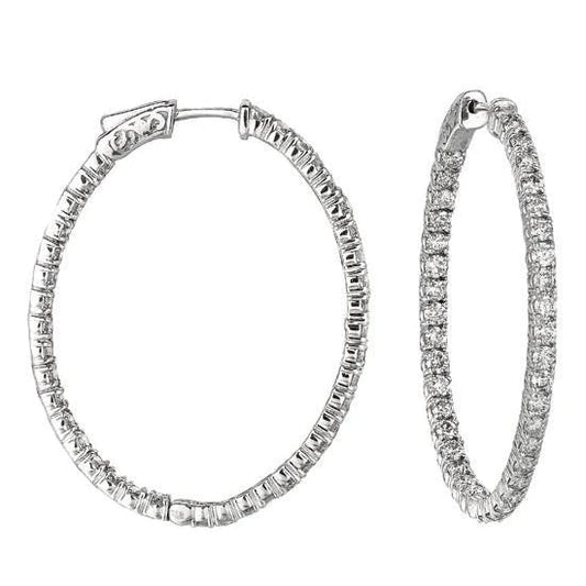 5.46 Carat Natural Diamonds Hoop Earrings Pair White Gold 14K New Earring