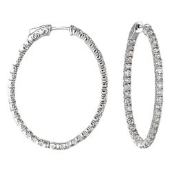 5.46 Carat Natural Diamonds Hoop Earrings Pair White Gold 14K New Earring