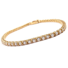 5.5 Ct 14K Yellow Gold Round Cut Real Diamond Tennis Bracelet Lady