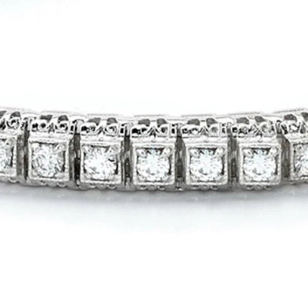5.50 Carats Round Natural Diamond Tennis Bracelet Solid White Gold 14K