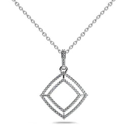 5.50 Ct Round Cut Real Diamonds Shadow Box Pendant Necklace White Gold 14K