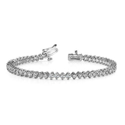 5.6 Carats Round Real Diamond Women Tennis Bracelet White Gold 14K