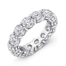 5.60 Carats Natural Round Diamond Eternity Wedding Band 14K White Gold