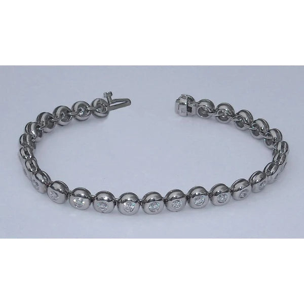 5.60 Carats Real Diamond Tennis Bracelet Vs Full Bezel New