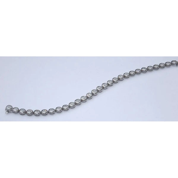 5.60 Carats Real Diamond Tennis Bracelet Vs Full Bezel New