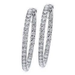 5.60 Ct. Sparkling Real Brilliant Cut Diamonds Lady Hoop Earrings Gold