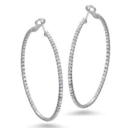 5.75 Ct Brilliant Cut Genuine Diamonds Ladies Hoop Earrings Gold White 14K