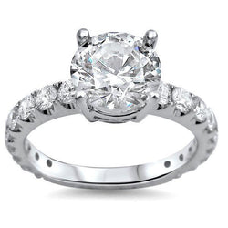 5.75 Ct Gorgeous Round Real Big Diamond Engagement Ring White Gold