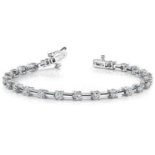 5.75 Ct Round Cut Prong Link Genuine Diamond Bracelet Solid Gold White 14K