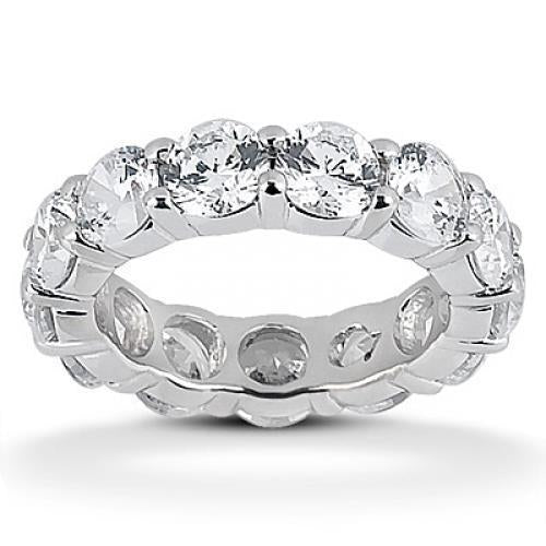 5.85 Carats White Gold Real Round Diamond Eternity Wedding Band