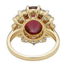 5 Ct Red Ruby Natural Earth Mined Diamond Wedding Ring 14K Yellow Gold