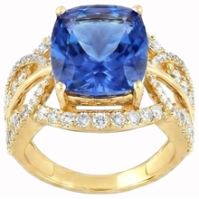 6.01 Ct. Cushion Sri Lanka Blue Sapphire And Natural Earth Mined DIAMOND ( NOT LAB GROWN )s Yellow Gold 14K