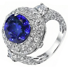 6.01 Ct Tanzanite Oval And Natural Earth Mined DIAMOND ( NOT LAB GROWN )s Ring White Gold 14K