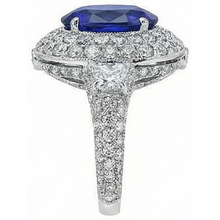 6.01 Ct Tanzanite Oval And Natural Earth Mined DIAMOND ( NOT LAB GROWN )s Ring White Gold 14K