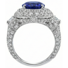 6.01 Ct Tanzanite Oval And Natural Earth Mined DIAMOND ( NOT LAB GROWN )s Ring White Gold 14K