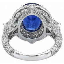 6.01 Ct Tanzanite Oval And Natural Earth Mined DIAMOND ( NOT LAB GROWN )s Ring White Gold 14K
