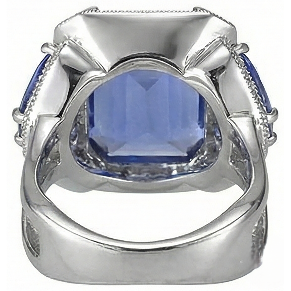 6.01 Ct Tanzanite Round Natural Earth Mined DIAMOND ( NOT LAB GROWN )s Engagement Ring White Gold 14K
