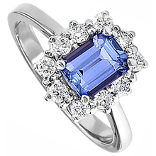 6.20 Carats Tanzanite And Natural Earth Mined Diamonds Ring White Gold 14K