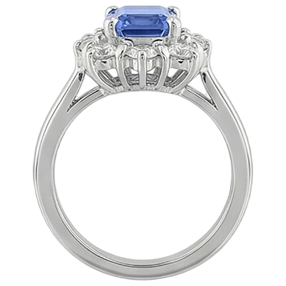 6.20 Carats Tanzanite And Natural Earth Mined Diamonds Ring White Gold 14K