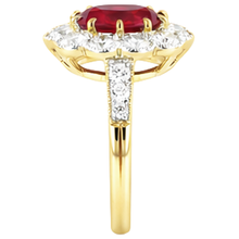 6.25 Carats Prong Set Ruby And Natural Earth Mined Diamonds Anniversary Ring