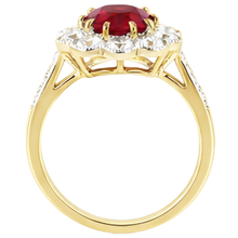 6.25 Carats Prong Set Ruby And Natural Earth Mined Diamonds Anniversary Ring