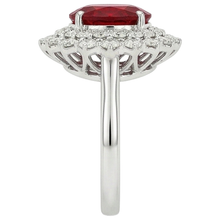 6.25 Ct Oval Cut Ruby With Natural Earth Mined Diamonds Ring White Gold 14K
