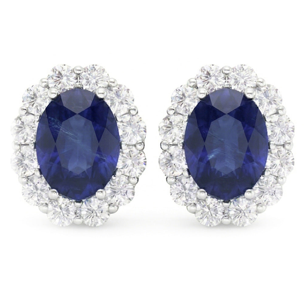 natural round sapphire 6.40ct earring side angle