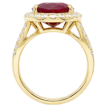 6.50 Carats Ruby And Natural Earth Mined Diamond Ring Fine Jewellery 14K Yellow Gold