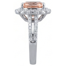6.50 Ct Cushion Morganite And Natural Earth Mined Diamonds Ring Gold 14K