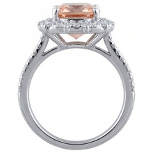 6.50 Ct Cushion Morganite And Natural Earth Mined Diamonds Ring Gold 14K