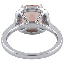 6.50 Ct Cushion Morganite And Natural Earth Mined Diamonds Ring Gold 14K