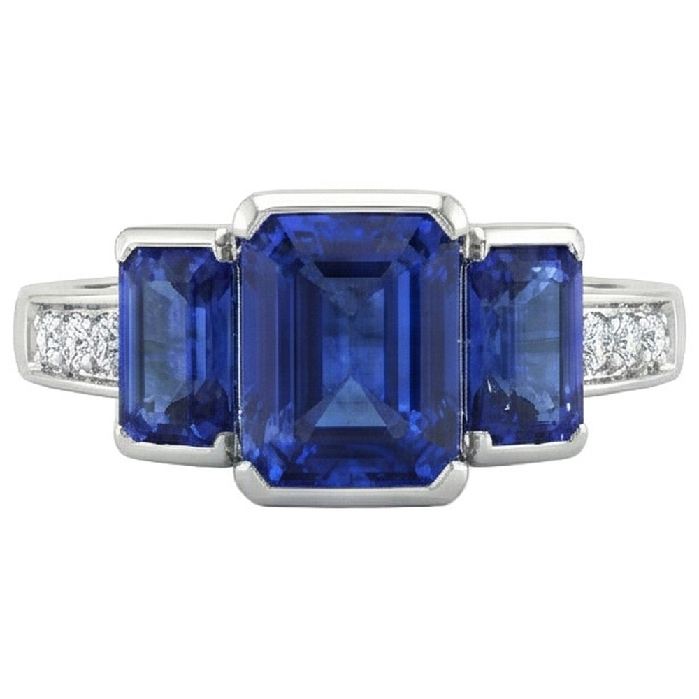 natural round sapphire 6.51ct ring side angle