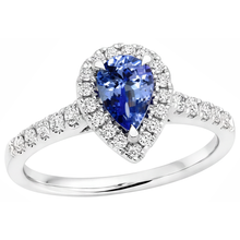 6.60 Carats Halo Tanzanite And Natural Earth Mined Diamonds Ring White Gold 14K