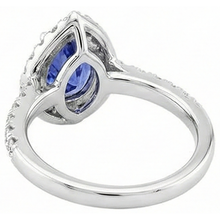 6.60 Carats Halo Tanzanite And Natural Earth Mined Diamonds Ring White Gold 14K