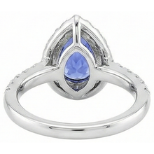 6.60 Carats Halo Tanzanite And Natural Earth Mined Diamonds Ring White Gold 14K