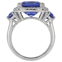 6.75 Carat Radiant Tanzanite And Round Natural Earth Mined DIAMOND ( NOT LAB GROWN )s Fancy Ring Gold