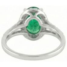natural round emerald 6.75ct ring with diamond accents