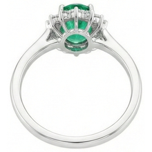 6.75 Carats Green Emerald And Natural Earth Mined DIAMOND ( NOT LAB GROWN )s Engagement Ring 14K White Gold